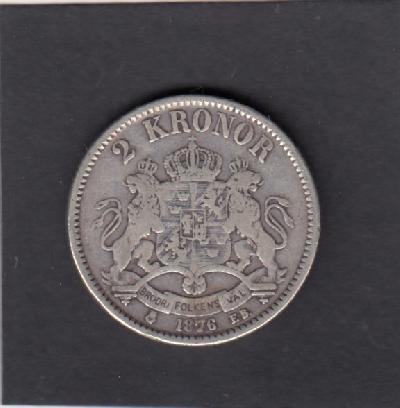 Beschrijving: 2 Kronor OSCAR II 5 mm WIDE